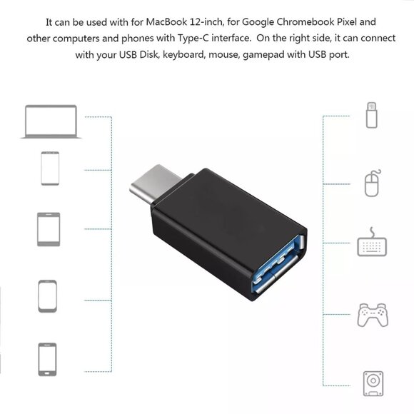 3-Pack USB-C 3.1 Male to USB A Female Adapter Converter OTG Type C Android Phone - Picture 9 of 9